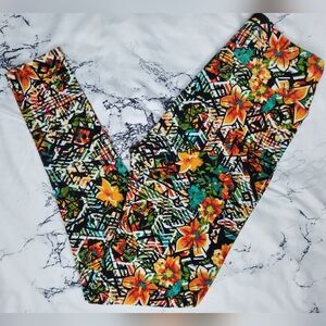 LuLaRoe Multi-Color Floral Geo Leggings